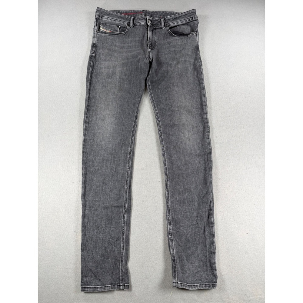 Y2k Diesel D-Strukt Slim Jeans Mens 33 Gray Faded Denim Diesel Library Stretch